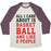Virgin Teez  Baseball Tee Unisex Tri-Blend Baseball Tee / small / Oatmeal / Maroon ALL I CARE ABOUT IS BASKETBALL AND LIKE 2 PEOPLE UNISEX TRI-BLEND BASEBALL TEE