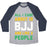 Virgin Teez  Baseball Tee Unisex Tri-Blend Baseball Tee / small / Athletic Gray / Navy ALL I CARE ABOUT IS BJJ AND LIKE 2 PEOPLE UNISEX TRI-BLEND BASEBALL TEE