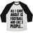 Virgin Teez  Baseball Tee Unisex Tri-Blend Baseball Tee / small / Oatmeal / Black ALL I CARE ABOUT IS FOOTBALL AND LIKE TWO PEOPLE UNISEX TRI-BLEND BASEBALL TEE