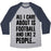 Virgin Teez  Baseball Tee Unisex Tri-Blend Baseball Tee / small / Athletic Gray / Navy ALL I CARE ABOUT IS FOOTBALL AND LIKE TWO PEOPLE UNISEX TRI-BLEND BASEBALL TEE