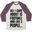 Virgin Teez  Baseball Tee Unisex Tri-Blend Baseball Tee / small / Oatmeal / Maroon ALL I CARE ABOUT IS FOOTBALL AND LIKE TWO PEOPLE UNISEX TRI-BLEND BASEBALL TEE