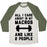Virgin Teez  Baseball Tee Unisex Tri-Blend Baseball Tee / small / Oatmeal / Moss ALL I CARE ABOUT IS MY MACROS AND LIKE 2 PEOPLE UNISEX TRI-BLEND BASEBALL TEE