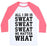 Virgin Teez  Baseball Tee Unisex Classic Baseball Tee / x-small / White/Neon Pink ALL I DO IS SWEAT SWEAT SWEAT NO MATTER WHAT UNISEX CLASSIC BASEBALL TEE