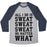 Virgin Teez  Baseball Tee Unisex Tri-Blend Baseball Tee / small / Athletic Gray / Navy ALL I DO IS SWEAT SWEAT SWEAT NO MATTER WHAT UNISEX TRI-BLEND BASEBALL TEE