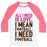 Virgin Teez  Baseball Tee Unisex Classic Baseball Tee / x-small / White/Neon Pink ALL I NEED IS FOOTBALL UNISEX CLASSIC BASEBALL TEE
