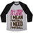 Virgin Teez  Baseball Tee Unisex Tri-Blend Baseball Tee / small / Athletic Gray / Black ALL I NEED IS FOOTBALL UNISEX TRI-BLEND BASEBALL TEE