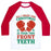 Virgin Teez  Baseball Tee Unisex Classic Baseball Tee / x-small / White/Red ALL I WANT FOR CHRISTMAS IS YOUR TWO FRONT TEETH UNISEX CLASSIC BASEBALL TEE