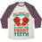 Virgin Teez  Baseball Tee Unisex Tri-Blend Baseball Tee / small / Oatmeal / Maroon ALL I WANT FOR CHRISTMAS IS YOUR TWO FRONT TEETH UNISEX TRI-BLEND BASEBALL TEE