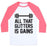 Virgin Teez  Baseball Tee Unisex Classic Baseball Tee / x-small / White/Neon Pink ALL THAT GLITTERS IS GAINS UNISEX CLASSIC BASEBALL TEE