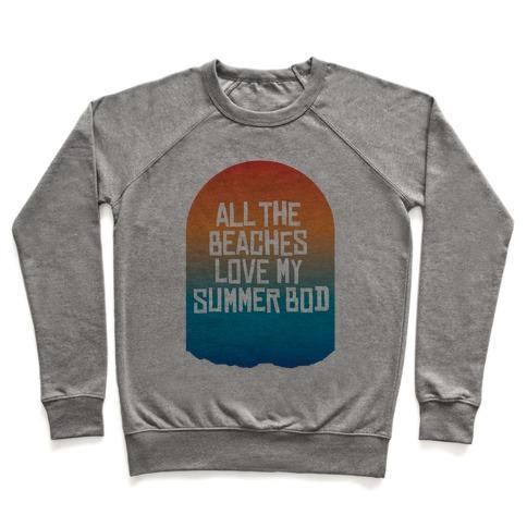 Virgin Teez  Pullover Crewneck Sweatshirt / x-small / Heathered Gray ALL THE BEACHES CREWNECK SWEATSHIRT