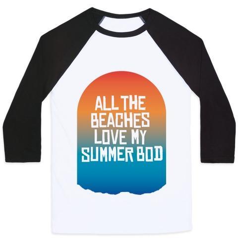 Virgin Teez  Baseball Tee Unisex Classic Baseball Tee / x-small / White/Black ALL THE BEACHES UNISEX CLASSIC BASEBALL TEE