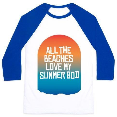 Virgin Teez  Baseball Tee Unisex Classic Baseball Tee / x-small / White/Blue ALL THE BEACHES UNISEX CLASSIC BASEBALL TEE