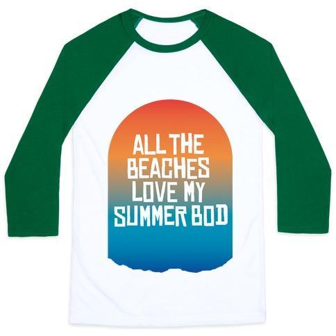 Virgin Teez  Baseball Tee Unisex Classic Baseball Tee / x-small / White/Dark Green ALL THE BEACHES UNISEX CLASSIC BASEBALL TEE