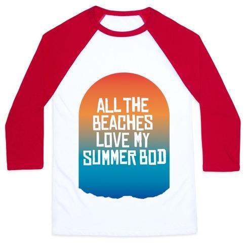 Virgin Teez  Baseball Tee Unisex Classic Baseball Tee / x-small / White/Red ALL THE BEACHES UNISEX CLASSIC BASEBALL TEE