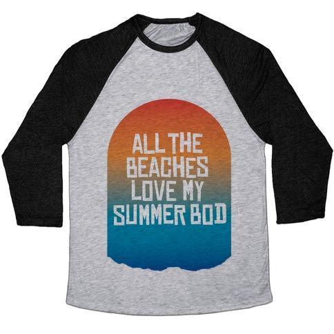 Virgin Teez  Baseball Tee Unisex Tri-Blend Baseball Tee / small / Athletic Gray / Black ALL THE BEACHES UNISEX TRI-BLEND BASEBALL TEE