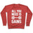 Virgin Teez  Pullover Crewneck Sweatshirt / x-small / Heathered Red ALL YOU NEED IS GAINS CREWNECK SWEATSHIRT