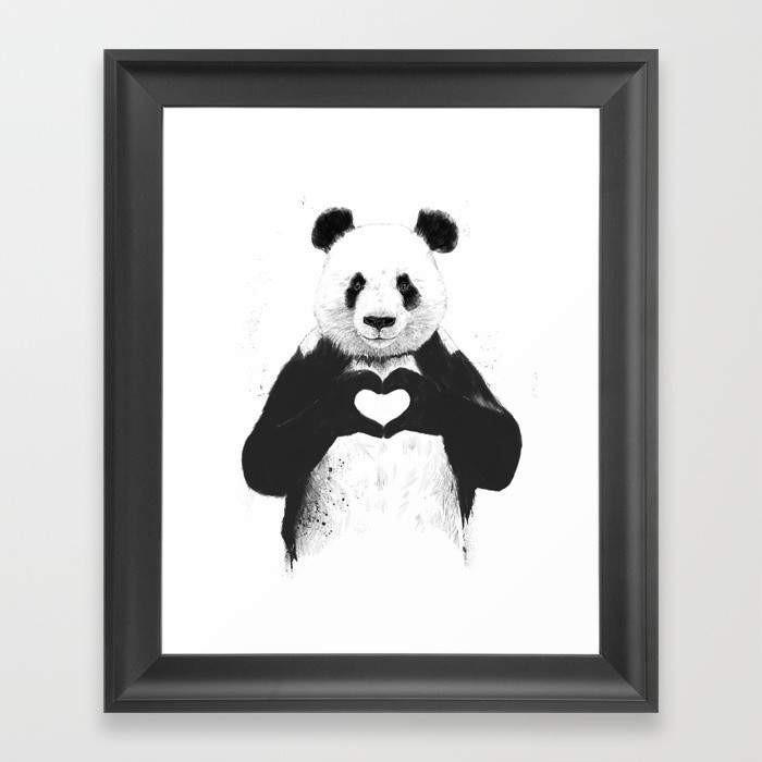LUVD Framed Art Prints 12" x 18" / Black All you need is love Frame