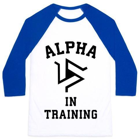 Virgin Teez  Baseball Tee Unisex Classic Baseball Tee / x-small / White/Blue ALPHA IN TRAINING UNISEX CLASSIC BASEBALL TEE