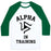 Virgin Teez  Baseball Tee Unisex Classic Baseball Tee / x-small / White/Dark Green ALPHA IN TRAINING UNISEX CLASSIC BASEBALL TEE