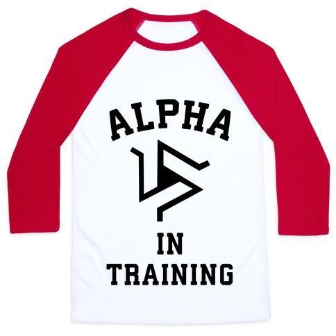 Virgin Teez  Baseball Tee Unisex Classic Baseball Tee / x-small / White/Red ALPHA IN TRAINING UNISEX CLASSIC BASEBALL TEE