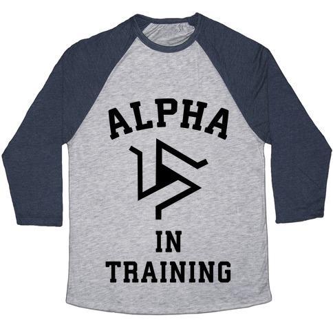 Virgin Teez  Baseball Tee Unisex Tri-Blend Baseball Tee / small / Athletic Gray / Navy ALPHA IN TRAINING UNISEX TRI-BLEND BASEBALL TEE