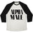 Virgin Teez  Baseball Tee Unisex Tri-Blend Baseball Tee / small / Oatmeal / Black ALPHA MALE UNISEX TRI-BLEND BASEBALL TEE