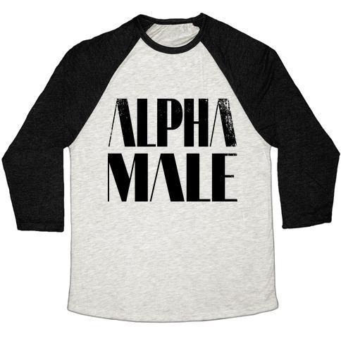 Virgin Teez  Baseball Tee Unisex Tri-Blend Baseball Tee / small / Oatmeal / Black ALPHA MALE UNISEX TRI-BLEND BASEBALL TEE