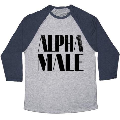Virgin Teez  Baseball Tee Unisex Tri-Blend Baseball Tee / small / Athletic Gray / Navy ALPHA MALE UNISEX TRI-BLEND BASEBALL TEE