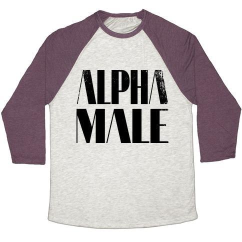 Virgin Teez  Baseball Tee Unisex Tri-Blend Baseball Tee / small / Oatmeal / Maroon ALPHA MALE UNISEX TRI-BLEND BASEBALL TEE