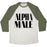 Virgin Teez  Baseball Tee Unisex Tri-Blend Baseball Tee / small / Oatmeal / Moss ALPHA MALE UNISEX TRI-BLEND BASEBALL TEE