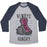 Virgin Teez  Baseball Tee Unisex Tri-Blend Baseball Tee / small / Athletic Gray / Navy ALWAYS HUNGRY UNISEX TRI-BLEND BASEBALL TEE