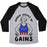 Virgin Teez  Baseball Tee Unisex Tri-Blend Baseball Tee / small / Athletic Gray / Black AMBER WAVES OF GAINS UNISEX TRI-BLEND BASEBALL TEE