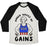 Virgin Teez  Baseball Tee Unisex Tri-Blend Baseball Tee / small / Oatmeal / Black AMBER WAVES OF GAINS UNISEX TRI-BLEND BASEBALL TEE