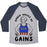 Virgin Teez  Baseball Tee Unisex Tri-Blend Baseball Tee / small / Athletic Gray / Navy AMBER WAVES OF GAINS UNISEX TRI-BLEND BASEBALL TEE