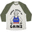 Virgin Teez  Baseball Tee Unisex Tri-Blend Baseball Tee / small / Oatmeal / Moss AMBER WAVES OF GAINS UNISEX TRI-BLEND BASEBALL TEE