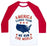 Virgin Teez  Baseball Tee Unisex Classic Baseball Tee / x-small / White/Red AMERICA CARDIO TEAM (WE RUN THE WORLD) UNISEX CLASSIC BASEBALL TEE