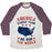Virgin Teez  Baseball Tee Unisex Tri-Blend Baseball Tee / small / Oatmeal / Maroon AMERICA CARDIO TEAM (WE RUN THE WORLD) UNISEX TRI-BLEND BASEBALL TEE