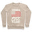 Virgin Teez  Pullover Crewneck Sweatshirt / x-small / Heathered Oatmeal AMERICA PUCK YEAH HOCKEY FLAG CREWNECK SWEATSHIRT