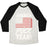 Virgin Teez  Baseball Tee Unisex Tri-Blend Baseball Tee / small / Oatmeal / Black AMERICA PUCK YEAH HOCKEY FLAG UNISEX TRI-BLEND BASEBALL TEE