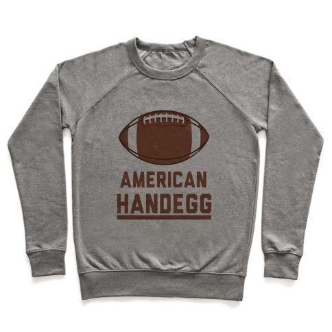 Virgin Teez  Pullover Crewneck Sweatshirt / x-small / Heathered Gray AMERICAN HANDEGG CREWNECK SWEATSHIRT