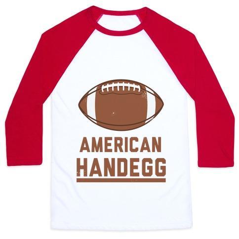 Virgin Teez  Baseball Tee Unisex Classic Baseball Tee / x-small / White/Red AMERICAN HANDEGG UNISEX CLASSIC BASEBALL TEE
