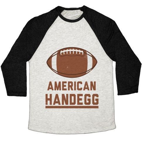 Virgin Teez  Baseball Tee Unisex Tri-Blend Baseball Tee / small / Oatmeal / Black AMERICAN HANDEGG UNISEX TRI-BLEND BASEBALL TEE
