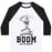 Virgin Teez  Baseball Tee Unisex Classic Baseball Tee / x-small / White/Black AND BOOM GOES THE DYNAMITE BASEBALL UNISEX CLASSIC BASEBALL TEE