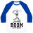 Virgin Teez  Baseball Tee Unisex Classic Baseball Tee / x-small / White/Blue AND BOOM GOES THE DYNAMITE BASEBALL UNISEX CLASSIC BASEBALL TEE