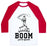 Virgin Teez  Baseball Tee Unisex Classic Baseball Tee / x-small / White/Red AND BOOM GOES THE DYNAMITE BASEBALL UNISEX CLASSIC BASEBALL TEE
