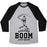 Virgin Teez  Baseball Tee Unisex Tri-Blend Baseball Tee / small / Athletic Gray / Black AND BOOM GOES THE DYNAMITE BASEBALL UNISEX TRI-BLEND BASEBALL TEE