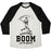 Virgin Teez  Baseball Tee Unisex Tri-Blend Baseball Tee / small / Oatmeal / Black AND BOOM GOES THE DYNAMITE BASEBALL UNISEX TRI-BLEND BASEBALL TEE