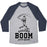 Virgin Teez  Baseball Tee Unisex Tri-Blend Baseball Tee / small / Athletic Gray / Navy AND BOOM GOES THE DYNAMITE BASEBALL UNISEX TRI-BLEND BASEBALL TEE