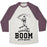 Virgin Teez  Baseball Tee Unisex Tri-Blend Baseball Tee / small / Oatmeal / Maroon AND BOOM GOES THE DYNAMITE BASEBALL UNISEX TRI-BLEND BASEBALL TEE