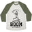 Virgin Teez  Baseball Tee Unisex Tri-Blend Baseball Tee / small / Oatmeal / Moss AND BOOM GOES THE DYNAMITE BASEBALL UNISEX TRI-BLEND BASEBALL TEE